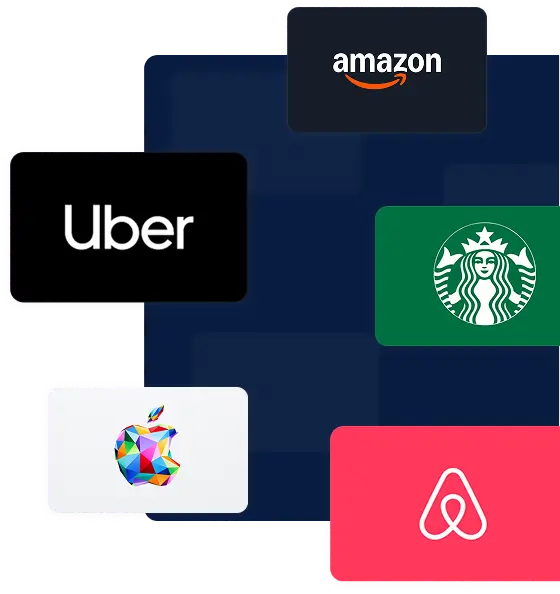 Amazon, Uber, Apple, Starbucks and Airbnb gift cards